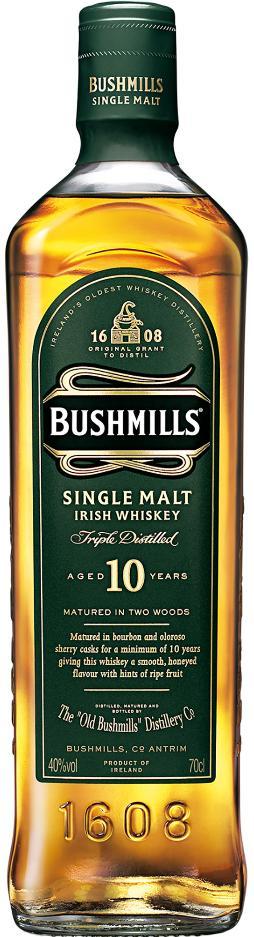 Bushmills 10 Year Old Irish Whiskey 700ml