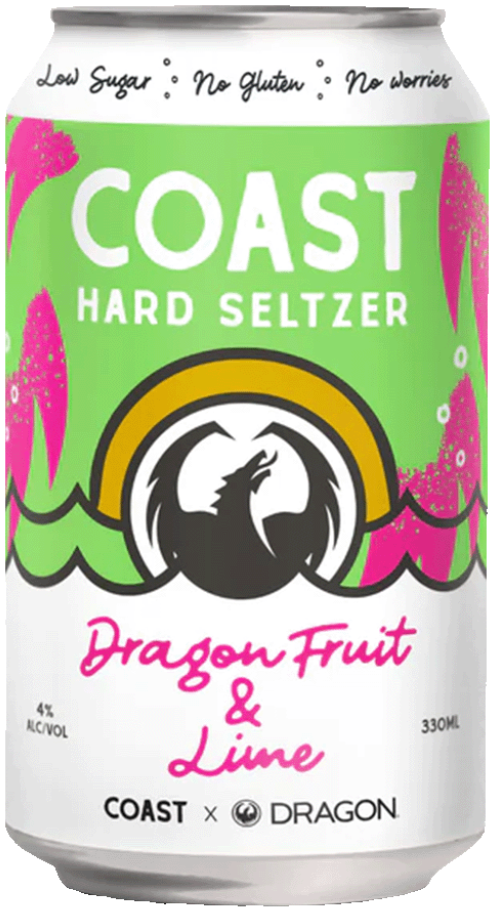 Coast Hard Seltzer Dragonfruit & Lime 330ml