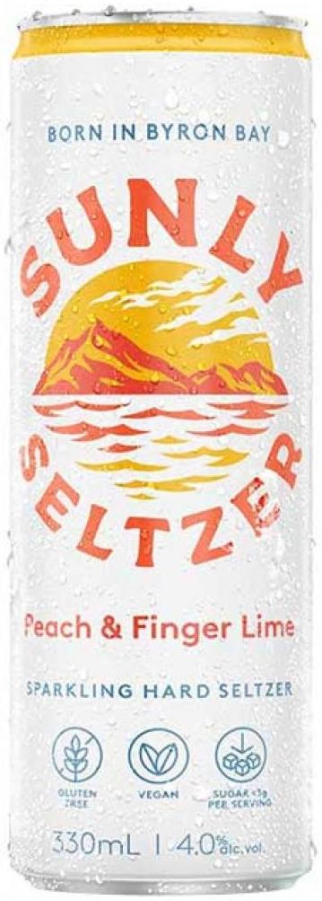 Sunly Seltzer Peach & Finger Lime Seltzer 330ml