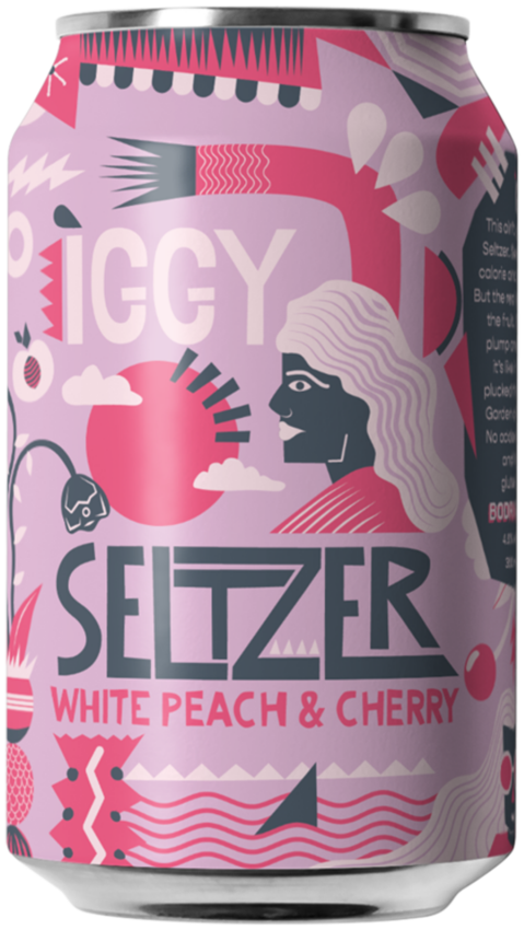 Iggy White Peach & Cherry Seltzer 355ml