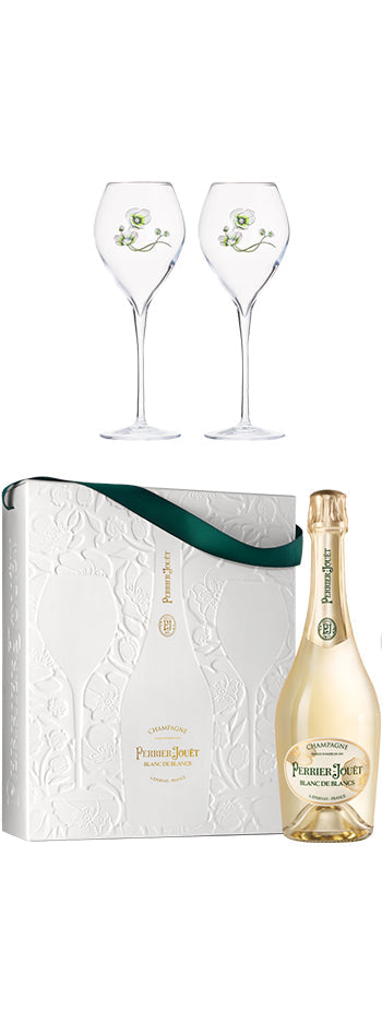 Perrier-Jouet NV Blanc De Blanc & Flutes Gift Pack 750ml