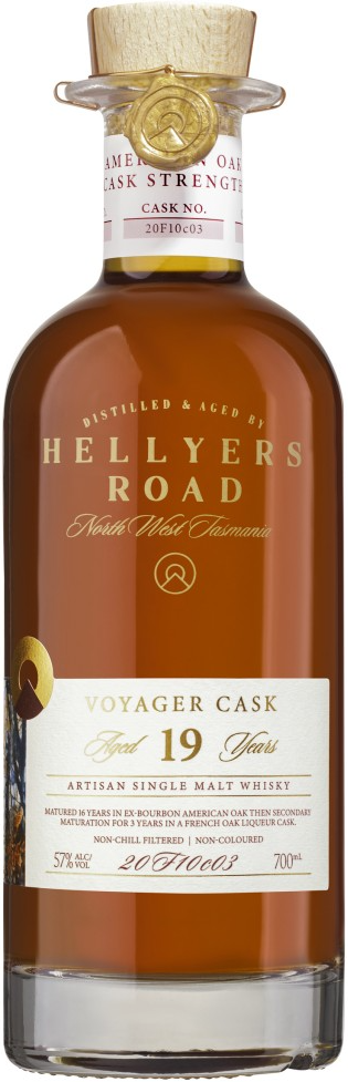 Hellyers Road 19 Year Old Voyager Cask Single Malt Whisky 700ml