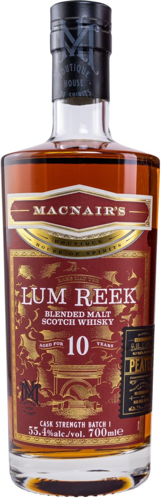 MacNair's Lum Reek 10 Year Old Cask Strength Blended Scotch Malt Whisky 700ml