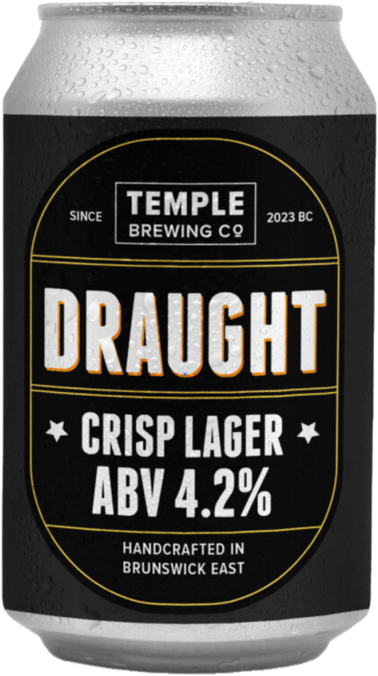 Temple Brewing Draught Crisp Lager 355ml