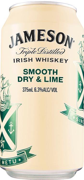 Jameson Triple Distilled Irish Whiskey Smooth Dry & Lime 375ml