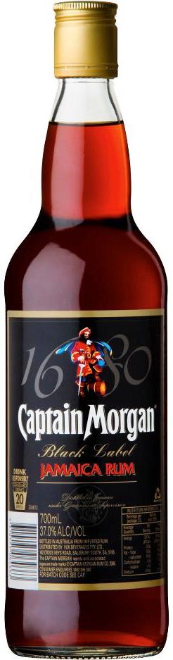 Captain Morgan Black Label Jamaican Rum 700ml