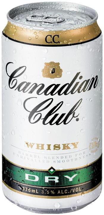 Canadian Club Whisky & Dry Ginger Mid Strength 375ml