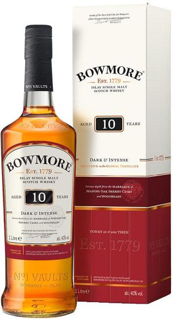 Bowmore 10 Year Old Dark Single Malt Scotch Whisky 1L