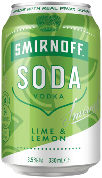 Smirnoff Soda Lime & Lemon 330ml