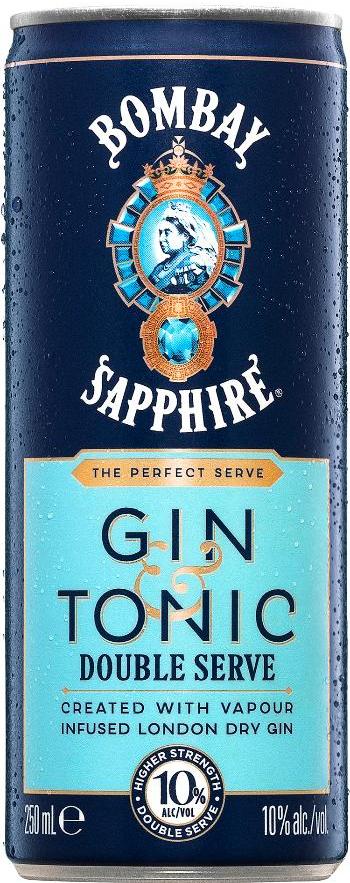Bombay Sapphire Gin & Tonic Double Serve 250ml