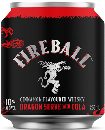 Fireball Cinnamon Whisky Dragon Serve & Cola 10% 250ml