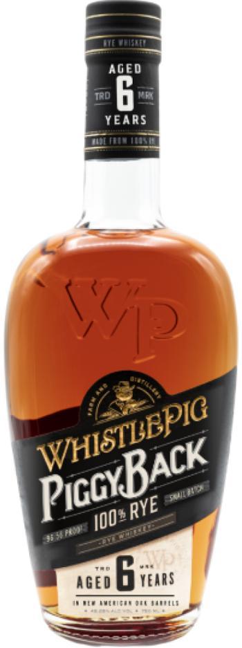 Whistle PiggyBack 6 Year Old Rye Whiskey 700ml