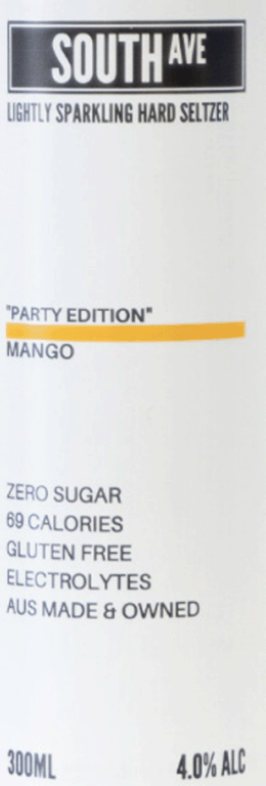 South Ave Seltzer Party Edition Mango 300ml