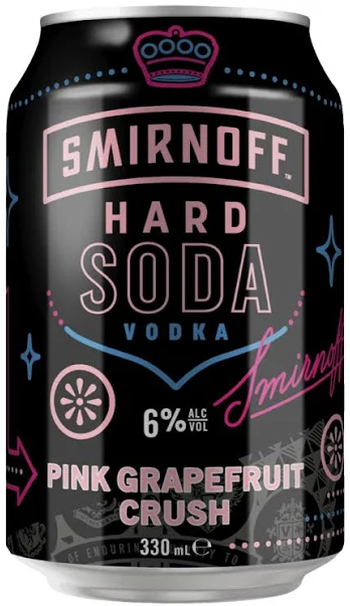 Smirnoff Hard Soda Pink Grapefruit Crush 330ml