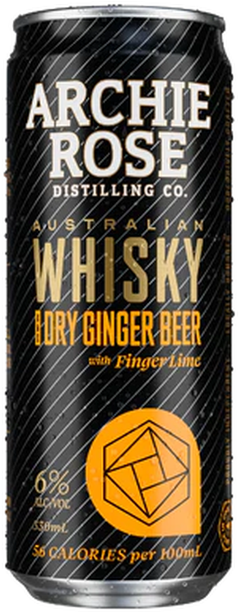 Archie Rose Double Malt Whisky & Dry Ginger Beer With Finger Lime 330ml