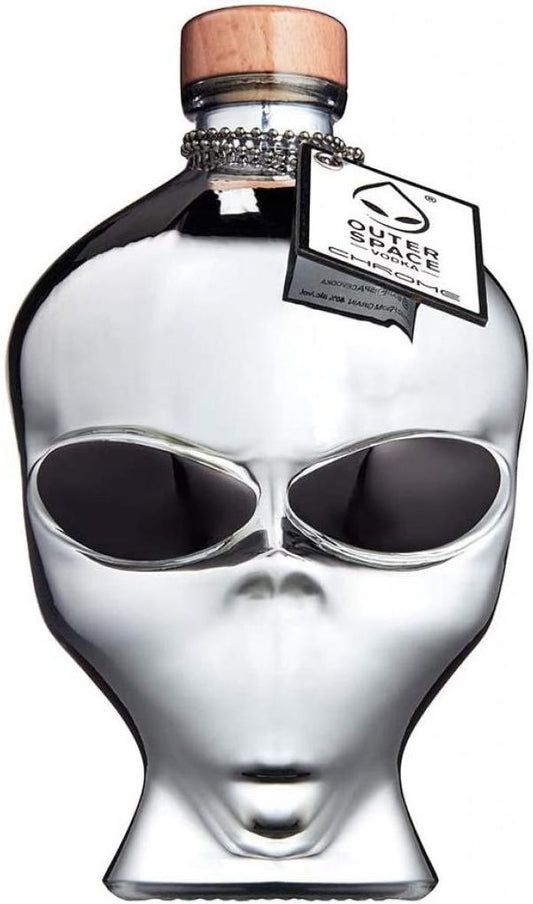 Outerspace Alien Head Chrome Edition Vodka 700ml