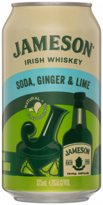 Jameson Irish Whiskey With Soda, Ginger & Lime 375ml