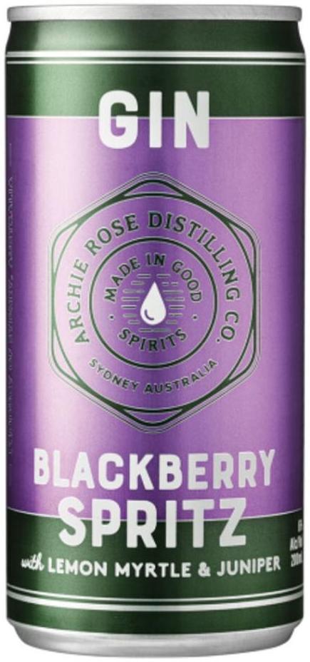 Archie Rose Gin Blackberry Spritz with Lemon Myrtle 200ml 4 Pa