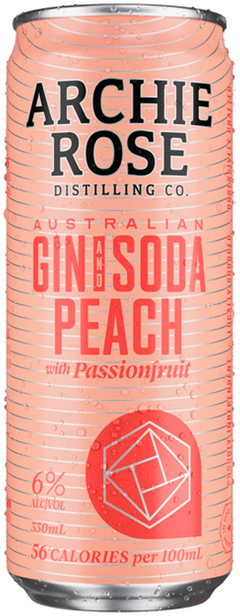 Archie Rose Straight Dry Gin & Peach Soda With Passionfruit 330ml