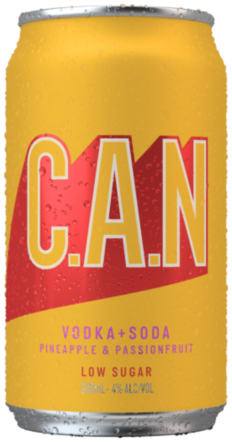 C.A.N Vodka + Soda Pineapple & Passionfruit 330ml
