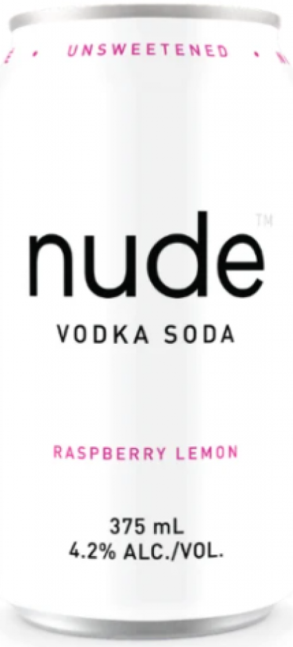 Nude Vodka Soda Raspberry Lemon Seltzer 375ml