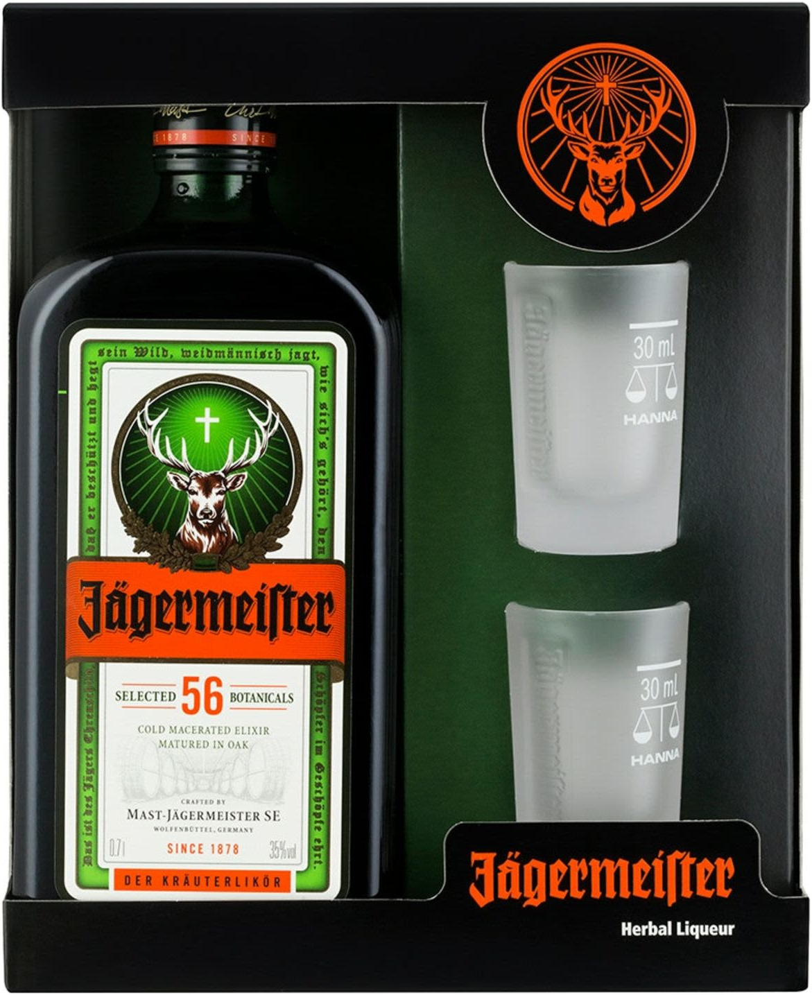 Jagermeister with 2 Shot Glass Gift Pack 700ml