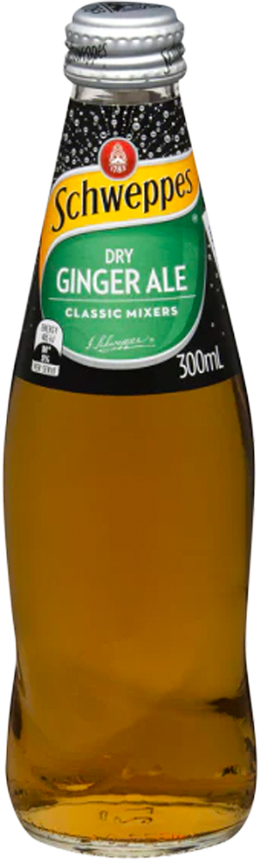 Schweppes Dry Ginger Ale Glass Bottle 300ml