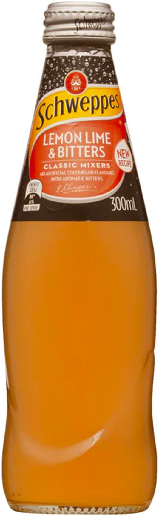 Schweppes Lemon Lime & Bitters Glass Bottle 300ml