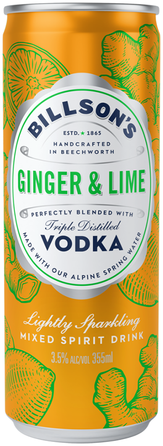 Billson's Vodka With Ginger & Lime 355ml
