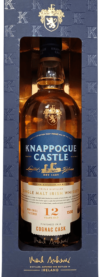 Knappogue Castle 12 Year Old Cognac Cask Single Malt Irish Whiskey 700ml