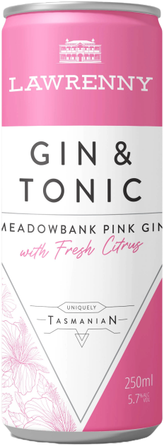 Lawrenny Meadowbank Pink Gin & Tonic 250ml