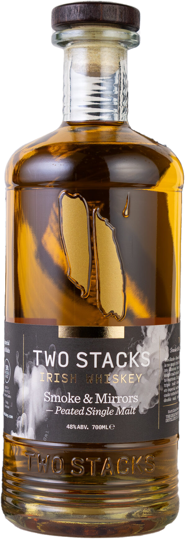 Two Stacks Smoke & Mirrors Peated Stout Single Malt Irish Whiskey 700ml