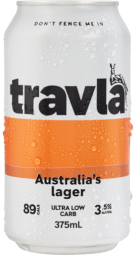 Travla Low Carb Mid-Strength Lager 375ml