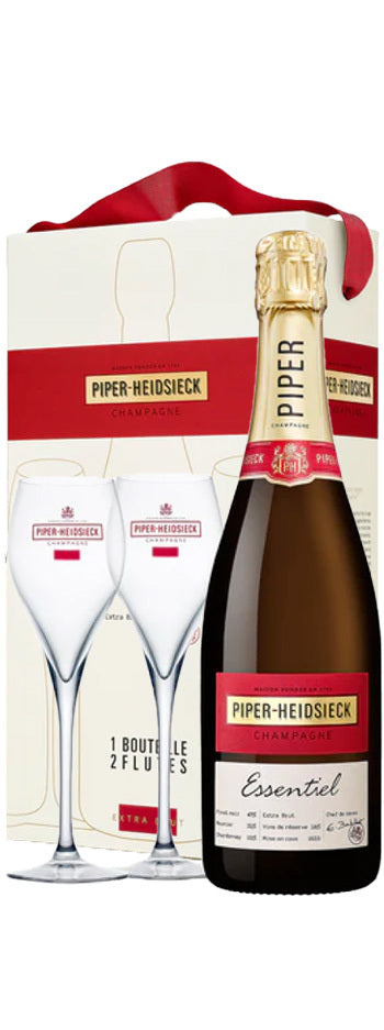 Piper Heidsieck Essentiel Brut Champagne & Glasses Gift Pack 750ml