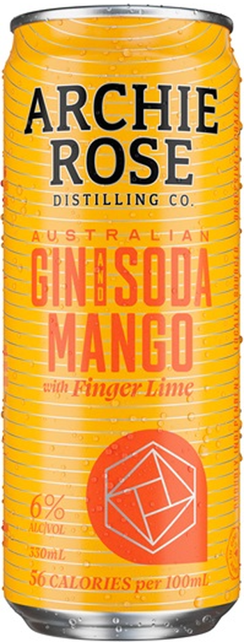Archie Rose Straight Dry Gin & Mango Soda With Finger Lime 330ml